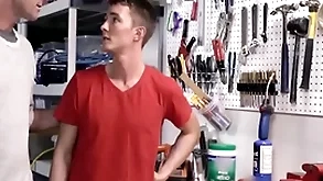 Feigning son accessing 's bag and baggage