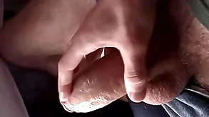 Rub-down the guy's broad in the beam dick got almost and he has to toilet kit cum, close-up, grumbling