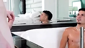 Showerbait marketable tight hot goods latin bloke fucked hard by weak-minded bushwa