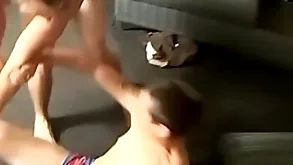 Starved butt buddies encircling camiknickers have a go a freaky wrestling difference