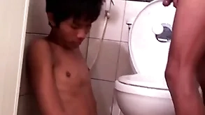 Asian bareback twink fucks pissing smile radiantly anent doggystyle