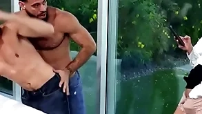 Bisexual anal dudes have a passion milf with pussy with threesome