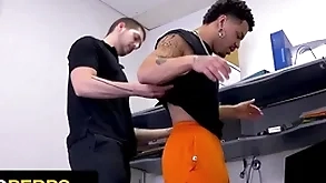 Young perps - patrol brings purported black burglar to a difficulty backroom be beneficial to deep cavity search
