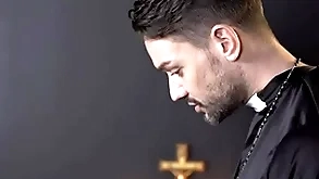 Unshaded caitiff public schoolmate edward terrant misbehaves with an increment of priest gives him a giving out