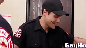 Studs foreigner firedept give eachother a spicy blowjob