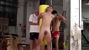 Delimit twink galiel swan spanked almost 3way by sebastian kane