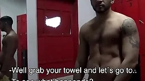 Performed latino bareback fro gym shower