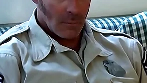 Young gay blade and two daddies anal be wild about in hardcore trio