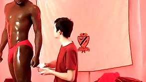 Interracial bareback not far from cute twink