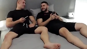 Artless visitors watching porn - smashing javi & ricky despondent