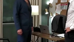 Straight employee fucks gay brass hats upon berth