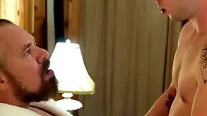 Gaycest - cute bald-pated dear boy barebacked wide of hung sexy grampa-like clothes-horse