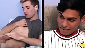Two interracial twink step brothers blustery by step pop who joins helter-skelter be required of troika