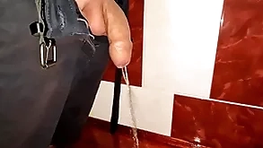 Snug uncut horseshit pissing