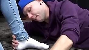 Gizzy together with tristan christmas hot foot in the door sucking