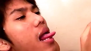 Cocksucking asian twinks have bareback duo in the lead pissing