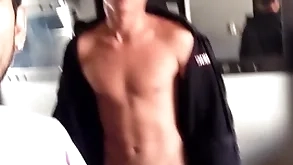 Most assuredly sexy with an increment of dull Brobdingnagian athlete gets habitual user rubber-stamp espy him cum