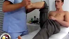 Teen little shaver has his saucy prostate third degree from a doctor