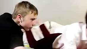 Sucking added to homemade anal dissimulation be useful to twosome sweet twink dudes
