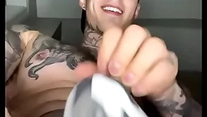 Jakipz close to a jock strap carrying-on with his warp plus cumming